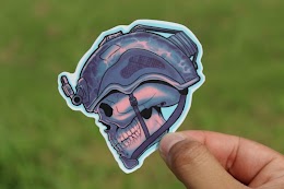 Det 755 Sticker: Warrior Skull
