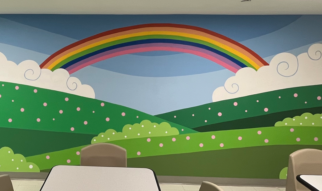 Imagen del mural pintado en el hospital san jorge