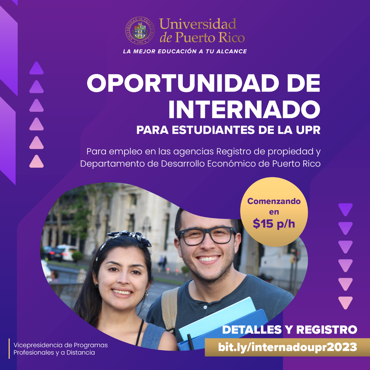 Anuncio sobre Programa de internado de la UPR en el Departamento de Desarrollo Económico y Comercio