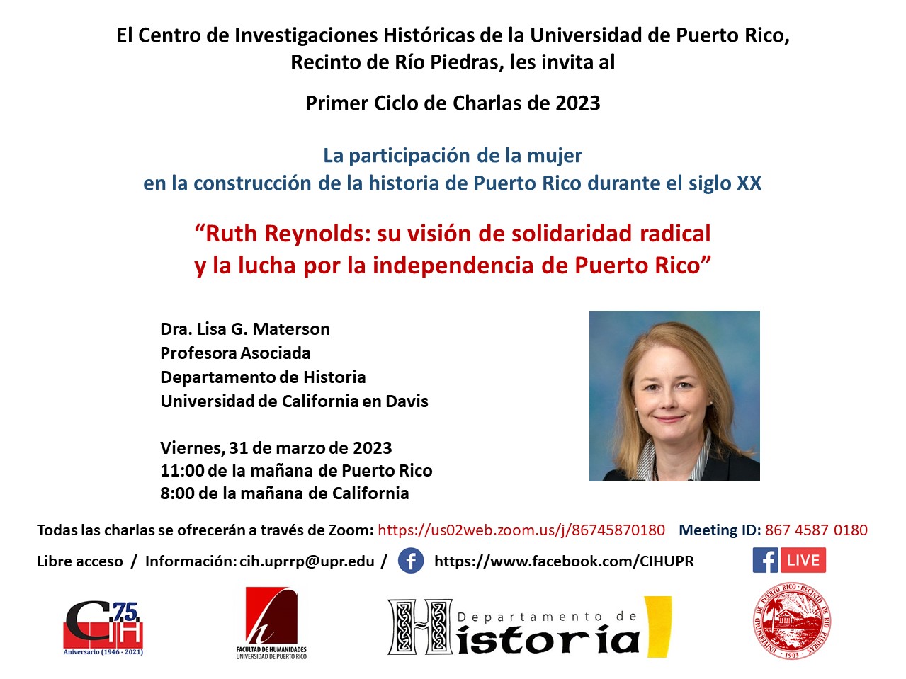 Ruth Reynolds: su visión de solidaridad radical

y la lucha por la independencia de Puerto Rico el 31 de marzo de 2023 a las 11:00am