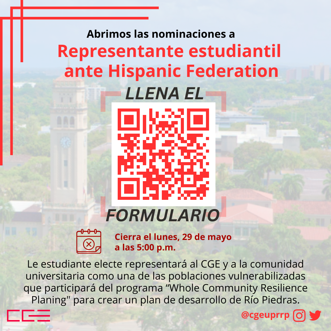 Representante estudiantil
ante Hispanic Federation