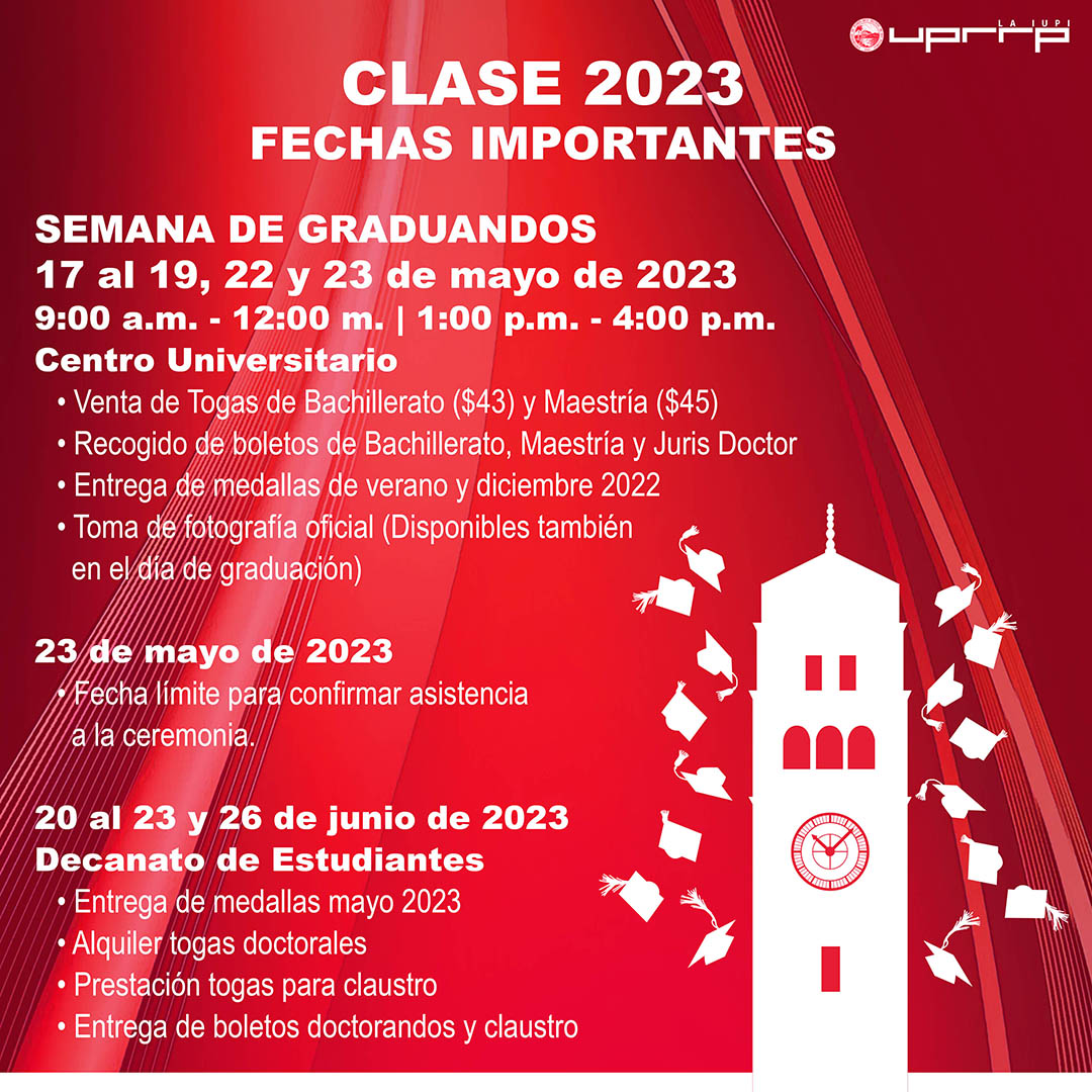 Fechas importantes sobre graduación