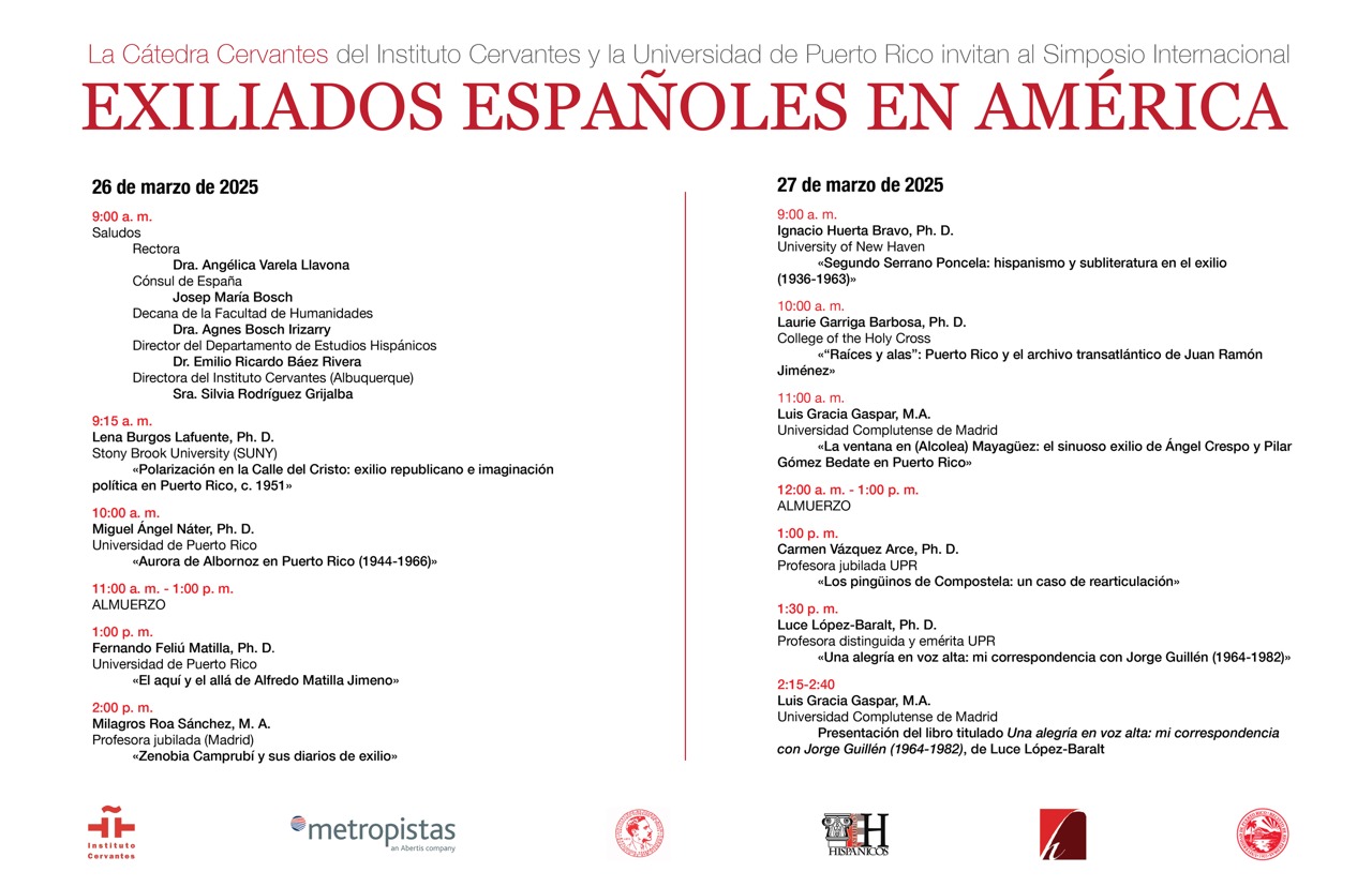 Itinerario de actividades del simposio internacional “Exiliados españoles en América"