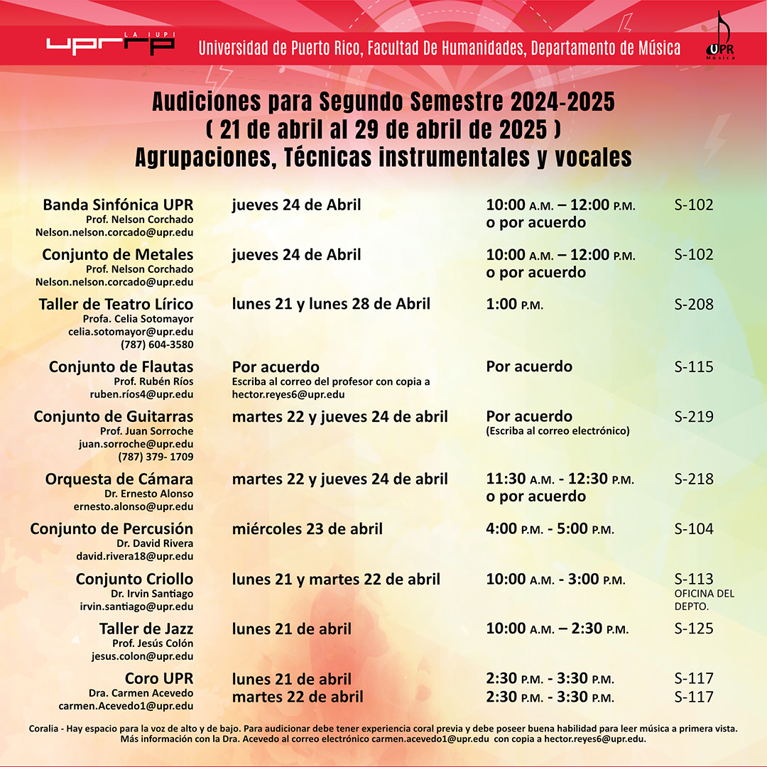 Agrupaciones, Técnicas instrumentales y vocales