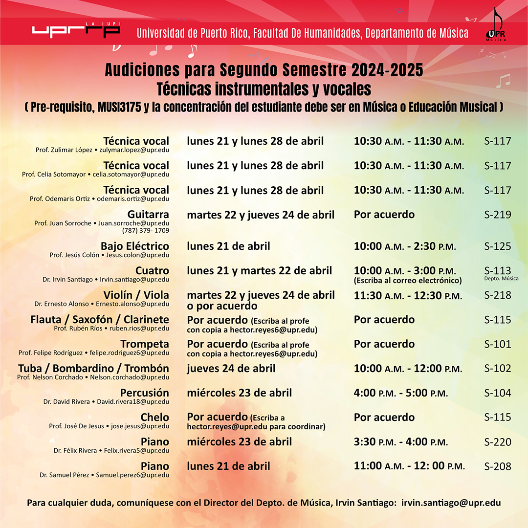 Agrupaciones, Técnicas instrumentales y vocales