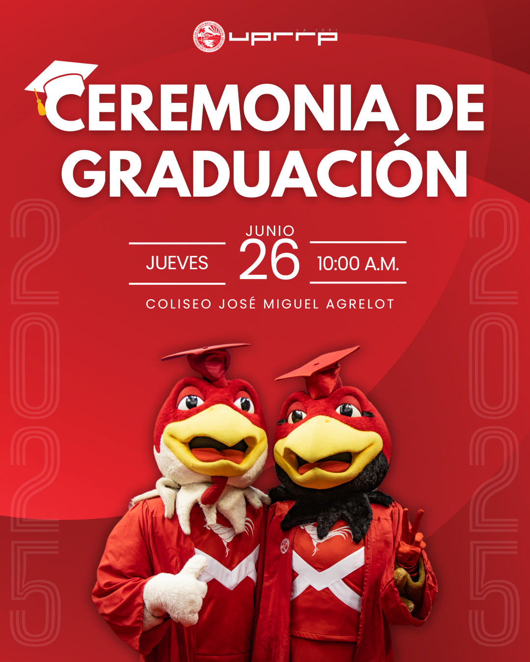 Aviso de fecha de la graduación el 26 de junio de 2025