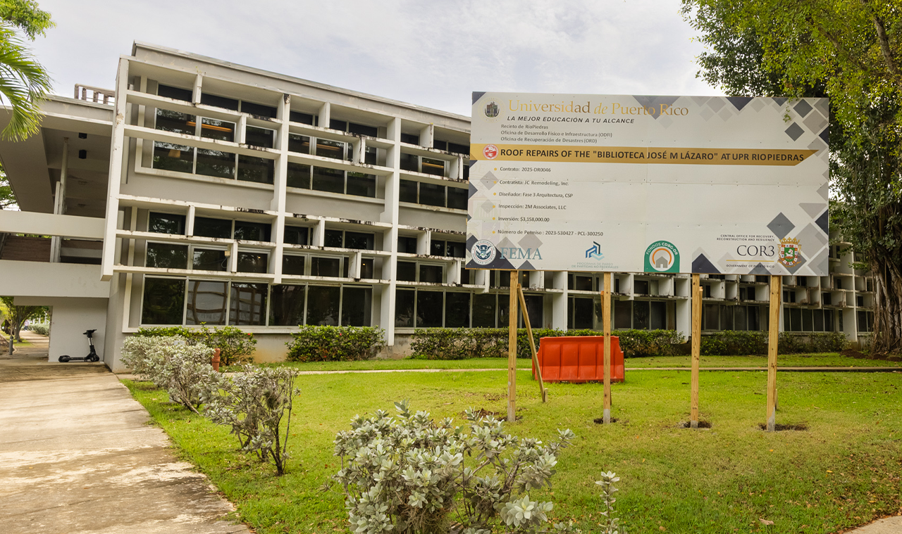 Inician trabajos de reparación e impermeabilización del techo de la Biblioteca José M. Lázaro del Recinto de Río Piedras de la UPR
