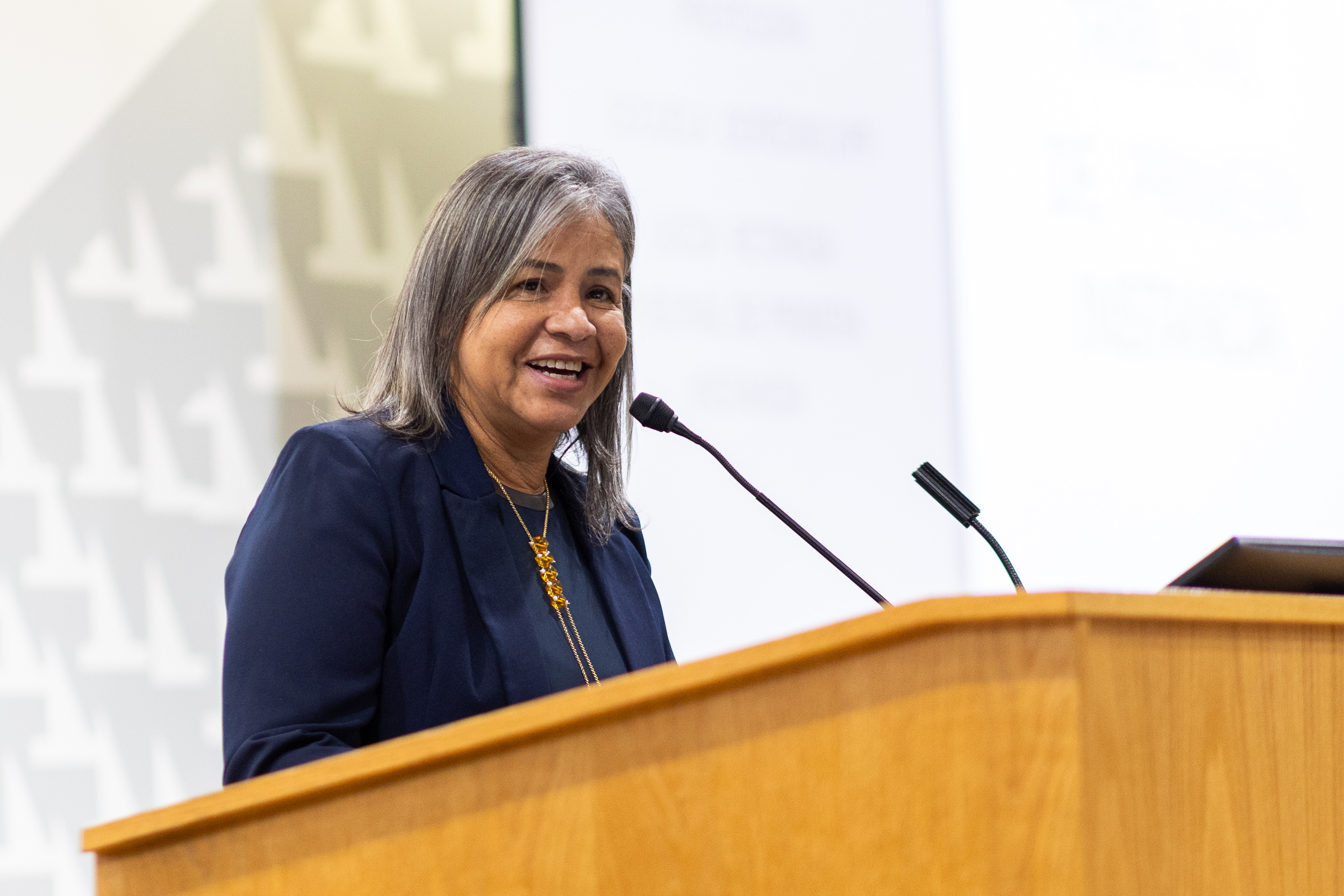 la Decana de la Facultad de Ciencias Sociales, doctora Milagros Méndez, participó de los actos de apertura.