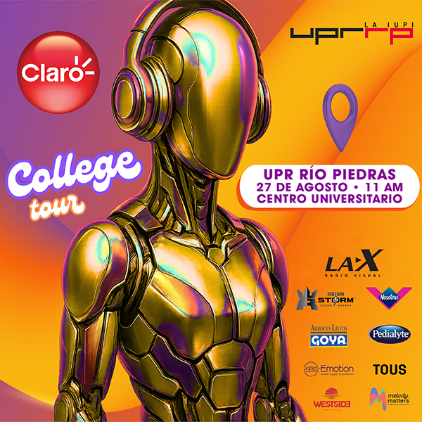 Anuncio de La X College Tour el 27 de agosto a las 11am en el Centro Universitario