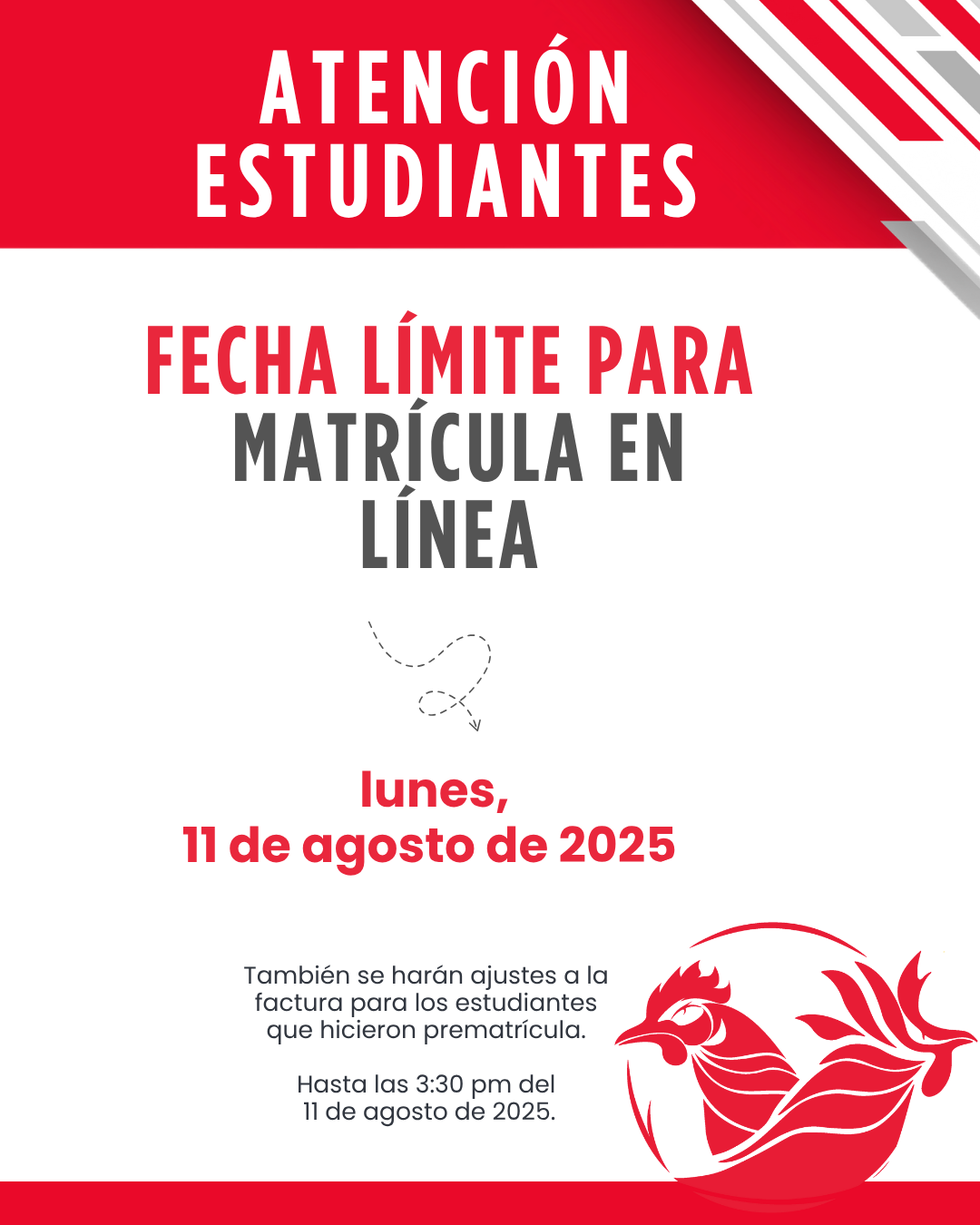 Proceso de matrícula se extiende hasta al 11 de agosto