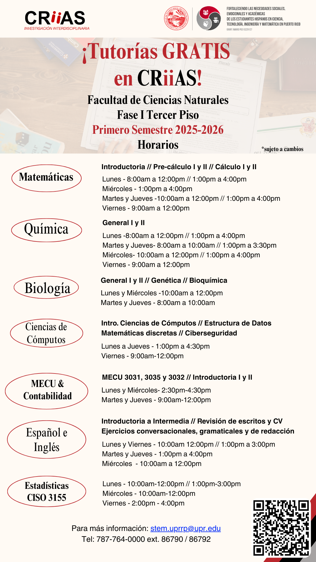 Tutorías GRATIS en Ciencias Naturales