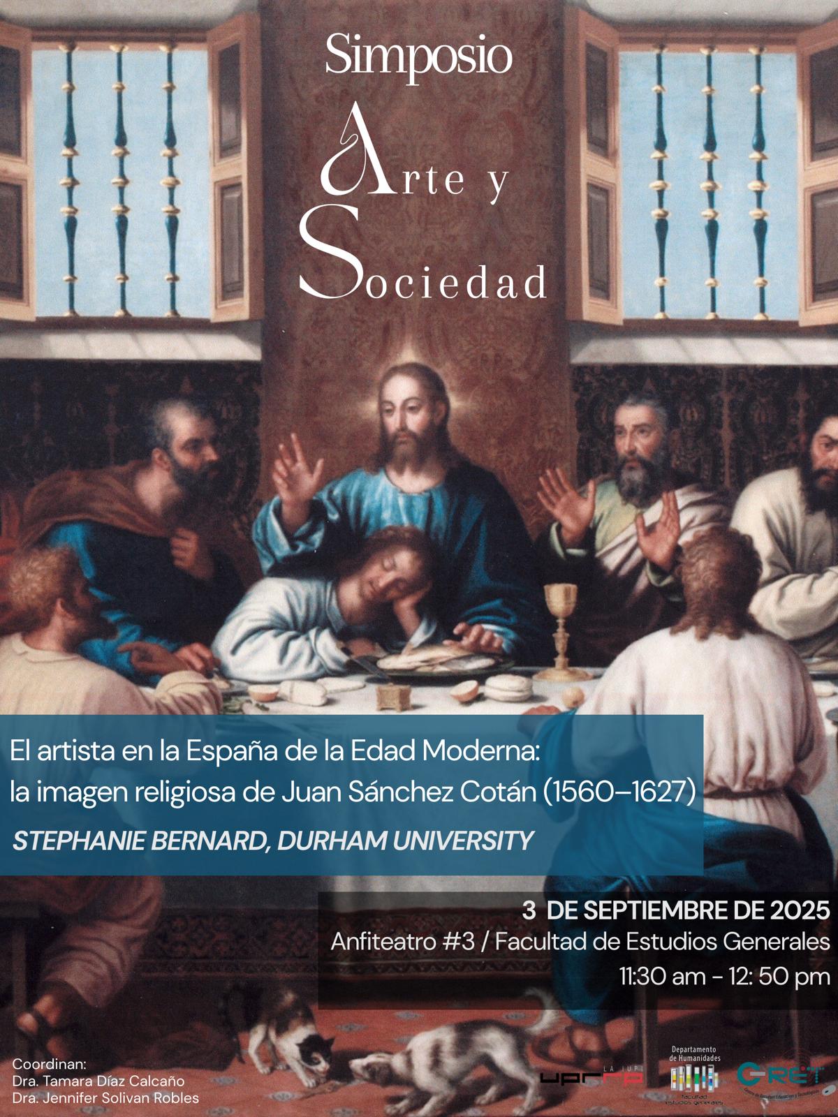 Simposio Arte y Sociedad el 3 de septiembre en en Anfiteatro #3 de la Facultad de Estudios Generales