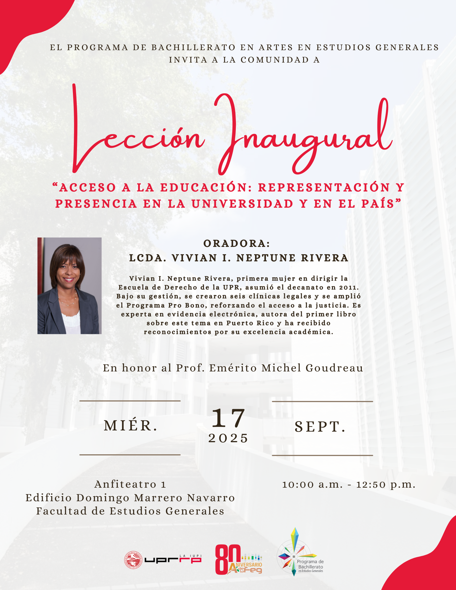 Lección Inaugural - Acceso a la Educación: Representación y Presencia en la Universidad y en el País