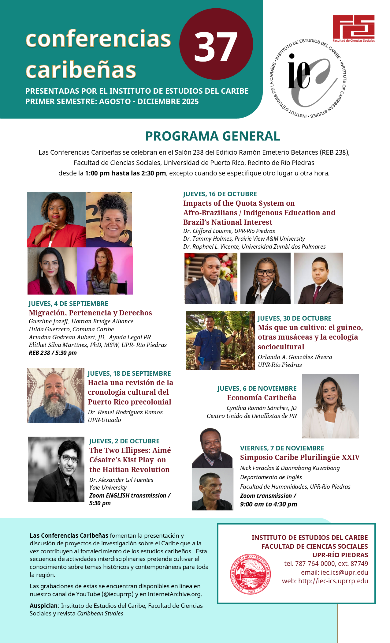 Ciclo 37 de Conferencias Caribeñas del Instituto de Estudios del Caribe