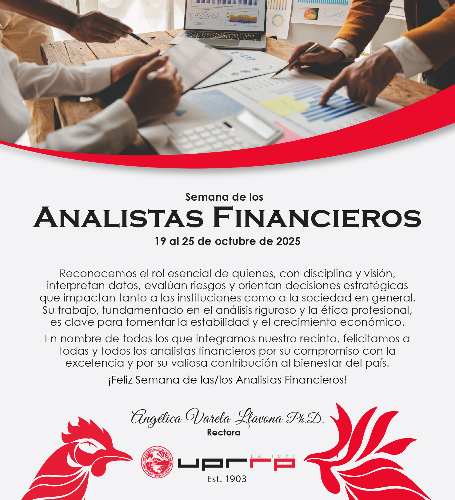 Felicitación de la Semana de los Analistas Financieros