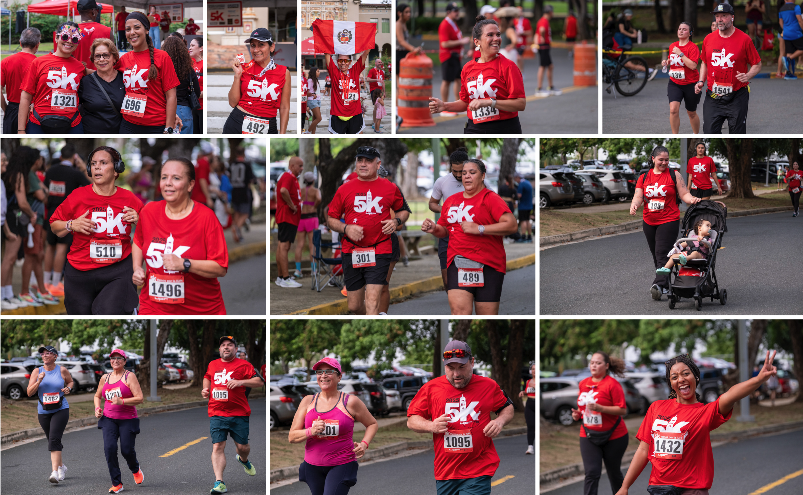 Montaje de fotos de participantes del 5k Vamos por la IUPI