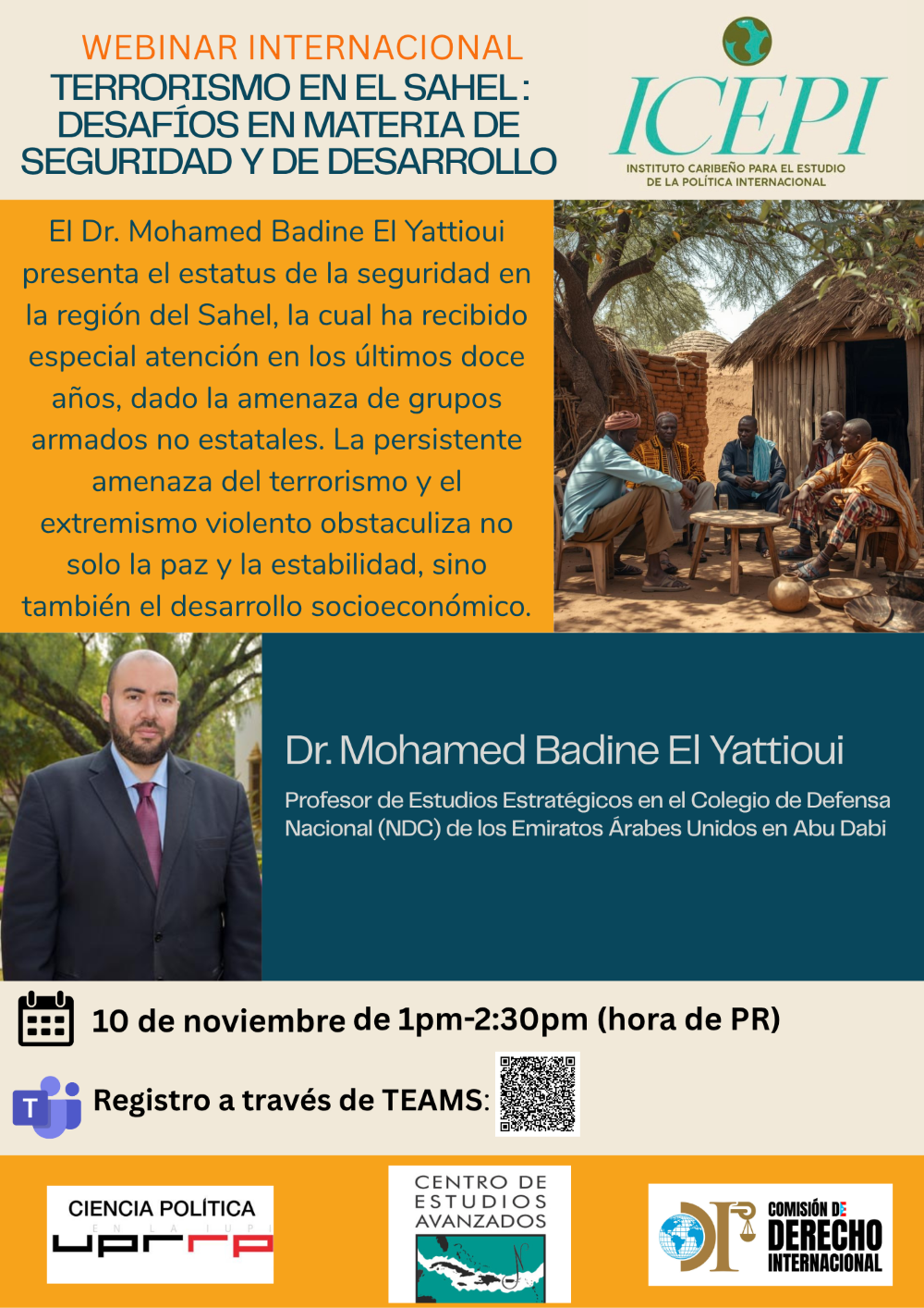 Webinar Internacional - Terrorismo en el Sahel: Desafíos en materia de seguridad y de desarrollo
