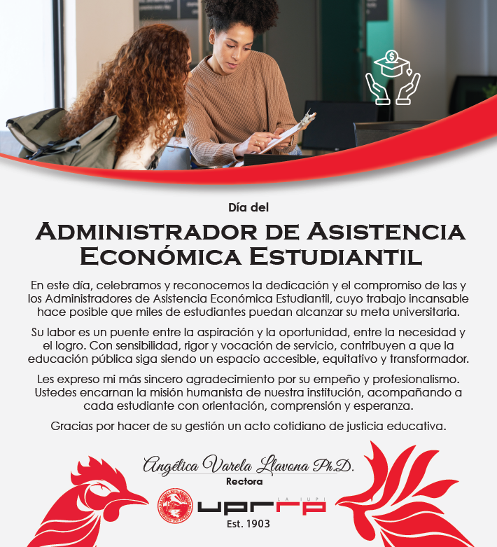 Felicitación en el Día del Administrador de Asistencia Económica Estudiantil