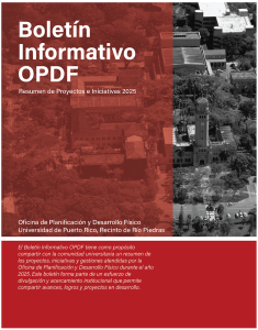 Portada del Boletín Informativo de la Oficina de Planificación y Desarrolllo Físico