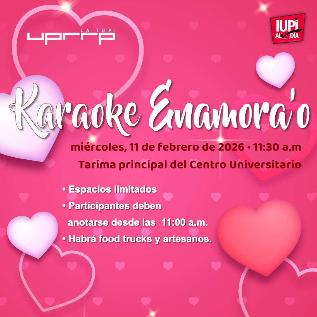 Anuncio de actividad del Karaoke Enamorao el 11 de febrero de 2026 a las 11:30em en e Centro Universitario