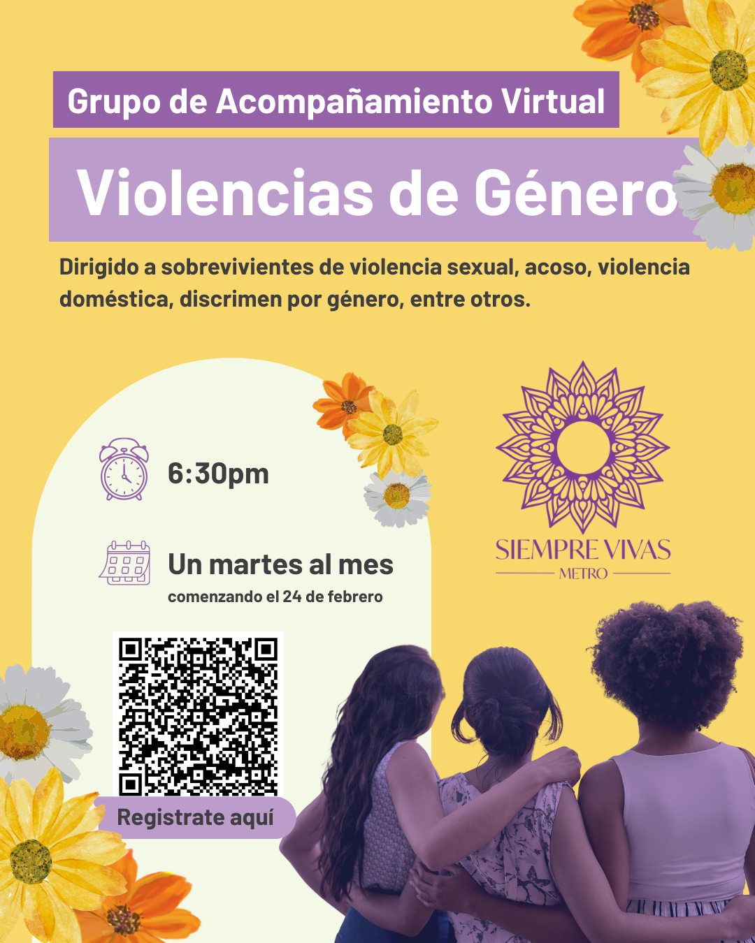 Anuncio del Grupo de acompañamiento para sobrevivientes de Violencia de Género
