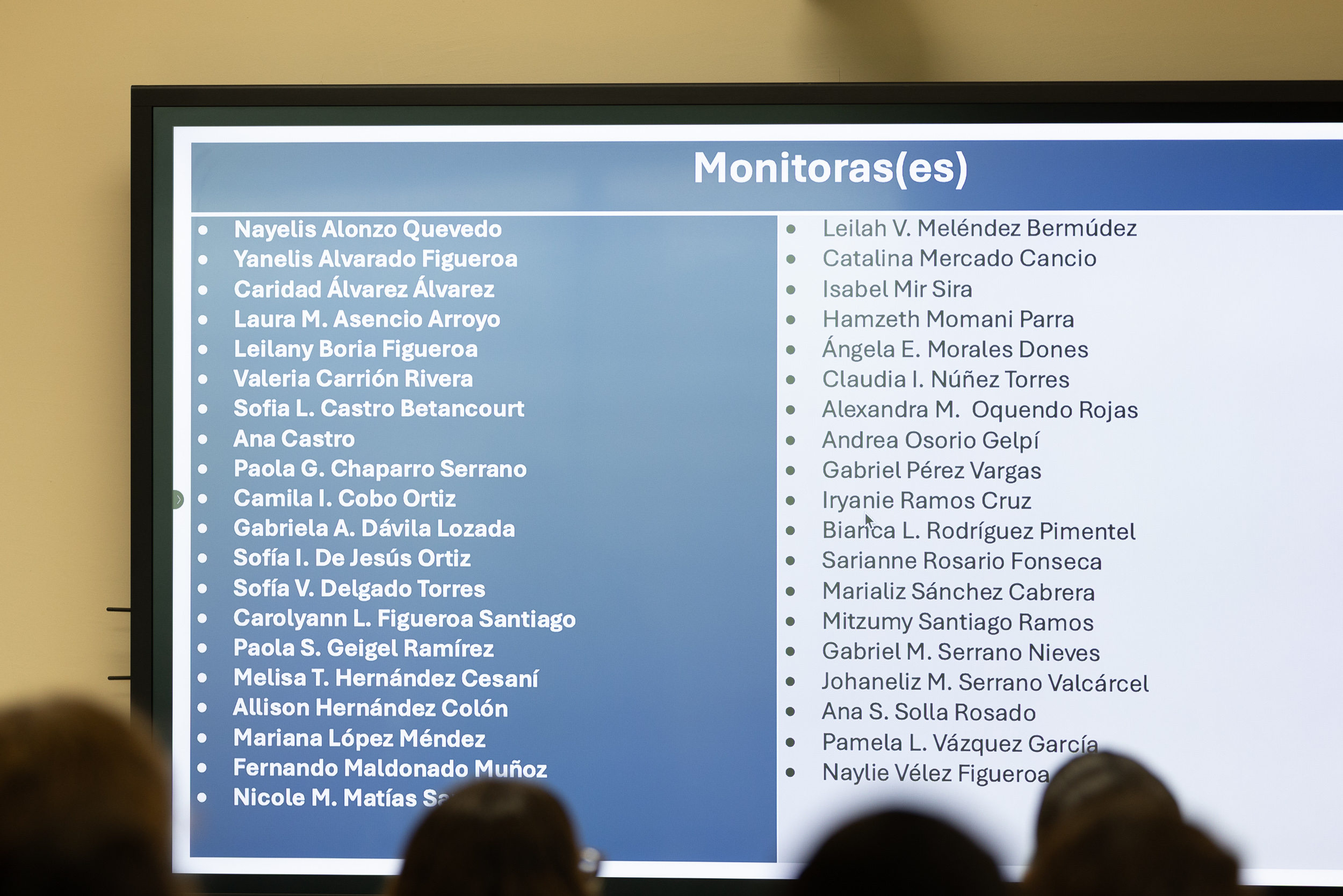 Lista de nombres de estudiantes que colaboraron en la recopilación de datos, el análisis y el montaje del informe