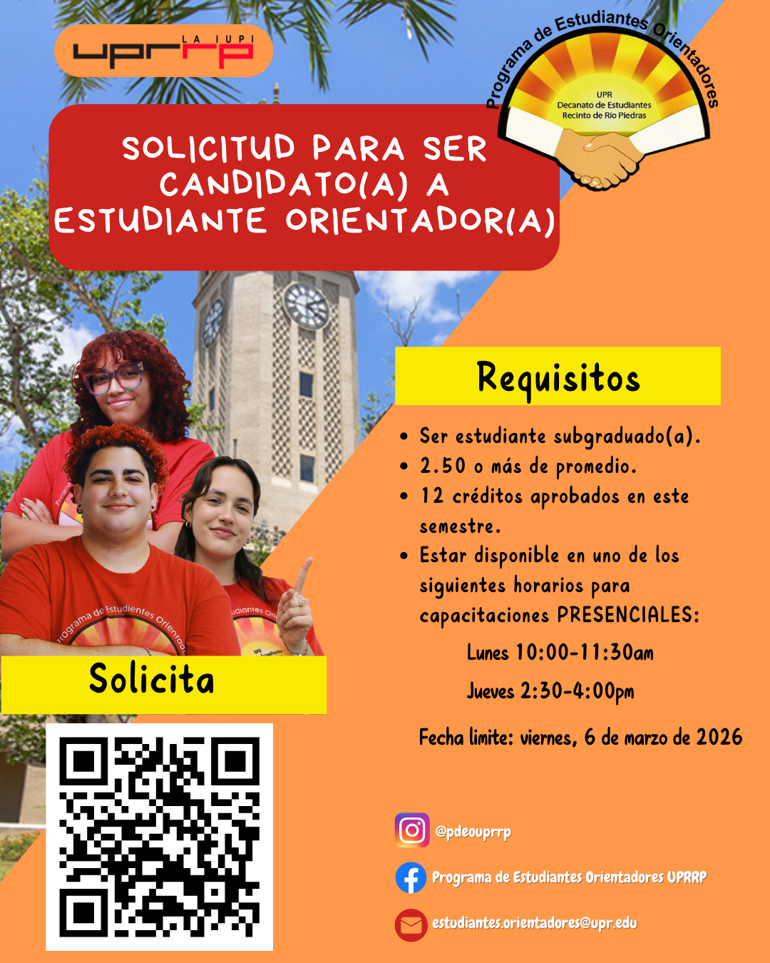 Campaña de Reclutamiento del Programa de Estudiantes Orientadores